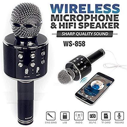 Wireless Bluetooth Microphone Stylish Speaker -BLACK