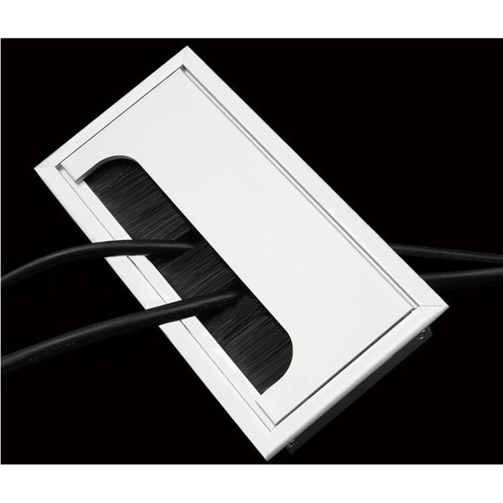 1pics 3by 6in Aluminum Alloy Rectangular Desk Cable Grommets Wire Hole Cover Cable Outlet Port Surface Table Cable Hole Furniture Hardware