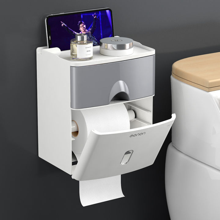 Double%20layer%20multifunctional%20tissue%20box%20roll%20paper%20shaft%20toilet%20free%20punch%20creative%20paper%20drawer%20toilet%20roll%20paper%20tube%20waterproof%20-%20Image%202