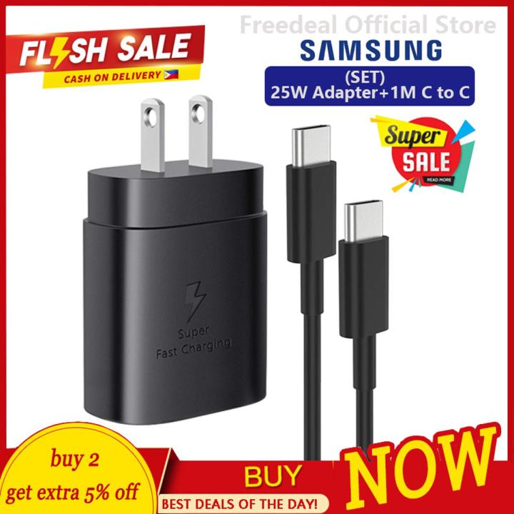For Samsung 25W PD Fast Charger USB C Wall Charger USB C to USB C Fast