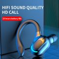 【3C VictoryEagle】Business Wireless Bluetooth 5.2 Headset Calling Single-Ear Headphone Long Standby Sport Hook Earphone Light weight HD Earbuds. 