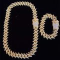 Men Iced Out Bling Necklace Hip Hop Chain Necklace 20mm Thorn Shape Chains Fashion HipHop Jewelry For Birthday Gift. 