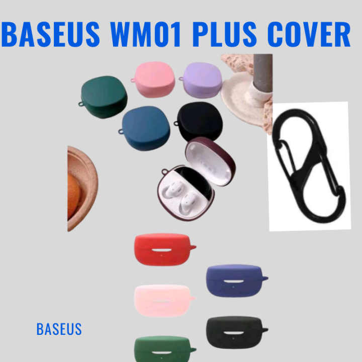 Silicone%20Case%20for%20Baseus%20Bowie%20WM01+%20Case%20Solid%20Color%20Protection%20Earphone%20cover%20with%20hook%20-%20Image%202