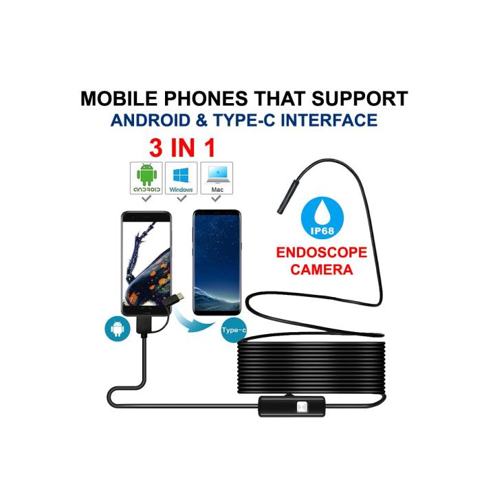 Android Endoscope Camera 3in1 Waterproof with Flexible wire / Hard wire