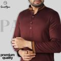 GoodMan Premium Coffee Color Semi Long Panjabi for Men.. 