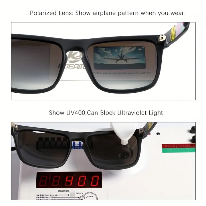 KDEAM%20Men's%20Classic%20Square%20Polarized%20Sunglasses,%20Outdoor%20Sports%20Fishing%20Driving,%20Electroplated%20Reflective%20Film,%20High-quality%20Metal%20Hinges,%20Metal%203D%20Logo,%20Ideal%20choice%20for%20Gifts%20-%20Image%206