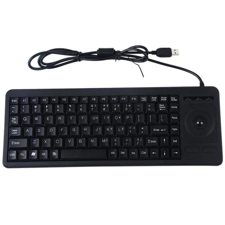 (COD Available)DS-8900 USB Interface Prevent Water Splashing Laser Engraving Character One-piece Wired Trackball Keyboard, Length: 1.5m