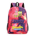 Amazon School Season Supply Sponge Baby Starry Sky Schoolbag spongbob Student Travel Learning Backpack.