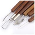Pottery Clay Sculpture Carving Modeling Tools Wooden Handle Set of 6pcs.