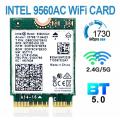 Intel 9560 dual band 2.4g/5GHz wireless bluetooth 5.0 802.11ac m.2 cnvi Intel 9560ngw Wi-Fi card. 