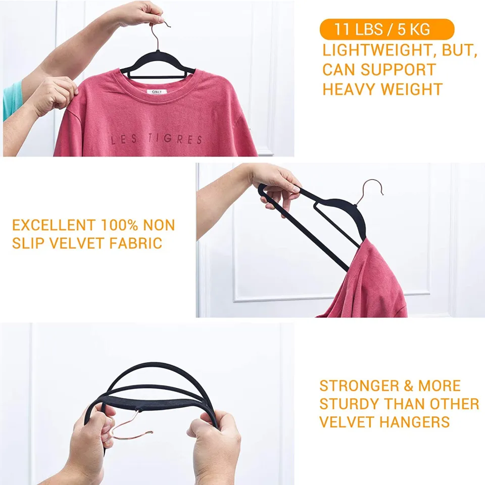 20Pack Velvet Hangers Non-Slip Felt Hangers, Space Saving Clothes