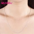 Big Promotion 100% Authentic 925 Sterling Silver Color Chain Necklace with Lobster Clasps Men Women Pendant 1.2/3/4mm 16-30 Inch.