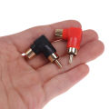 1Pair 90 Degree RCA Right Angle Connector Plug Adapters M/F Elbow Audio Adapter. 
