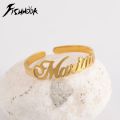 Fishhook Custom Name Finger Ring Personalized Couple Family Gift For Women Mother Men Gold Color Stainless Steel Fashion Jewelry Sarcasmsm.