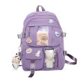 Popular Pink Purple Color Girls High School Student Backpack Bags. 