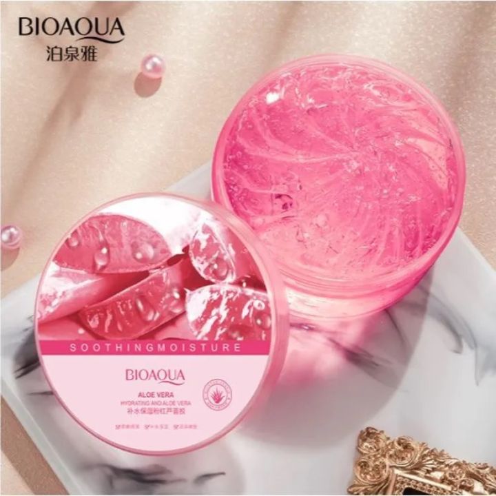 BIOAQUA Pink Aloe Vera Soothing Moisture Hydrating Pink Aloe Vera Gel 300g