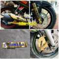 Yamaha Fz V2 Full Metal Set Golden colour Silencer cover,Calypar cover,fork cover,name handle crown 4ps set. 