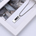 Trendy ins titanium steel necklace men's and women's sweater chains, hip hop letters, simple personality, Internet celebrities, non-fading pendants, jumping. 