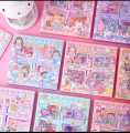 100 Sheets Stickers Box Space Park Anime Figure Pattern Decorative PET Cartoon Character Decals for Scrapbook. 