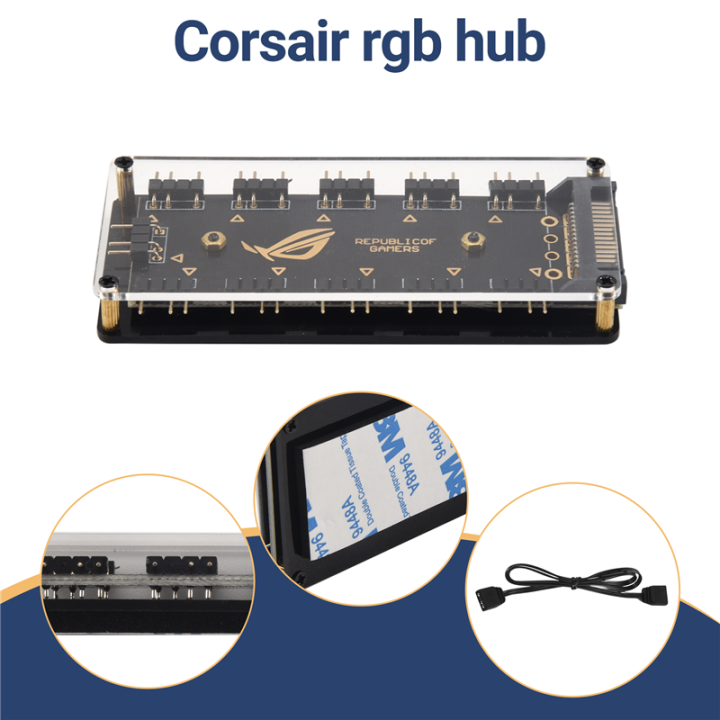 5V%203Pin%20RGB%20LED%20Splitter%2010-Port%20Hub%20with%2050CM%203Pin%20Extension%20Cord%20-%20Image%202