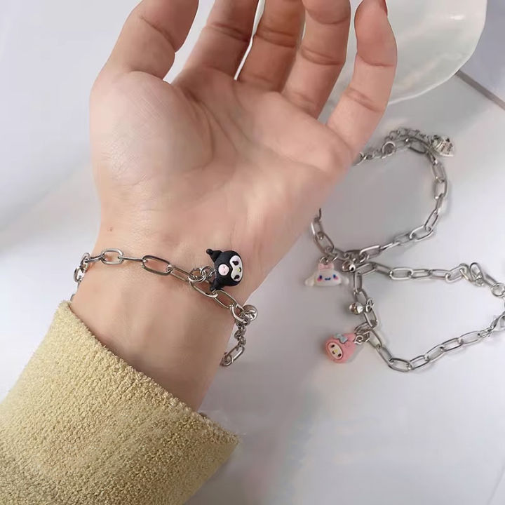 Kawaii Pochacco Bracelet Anime Cartoon Sanrio Bell Chain Bracelet Adjustable Fashion Cute Women Girls Birthday Jewelry Gift Mzea