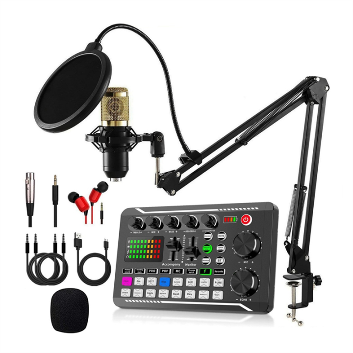 F998 Sound Card and BM800 Microphone Kit for Singing PC Phone