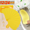 12/24pcs Shoes Odor Remover Deodorant Patch Lemon Athlete's Foot Soothing Insole Stickers. 
