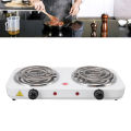 Electric Countertop Stove 2000W 2 Burner Easy Operation Overheat Protection US. 