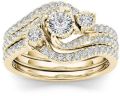 European and American Couple Ring with Gold Plated Zircon Inlaid Ring Manufacturer Direct Selling Classic Jewelry.