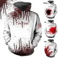 New Fashion MenWomens Halloween Funny 3D Casual Printed Hoodies Horror Bloody Hoodie Tops Cool High Quality Hooded Sweatshirt. 