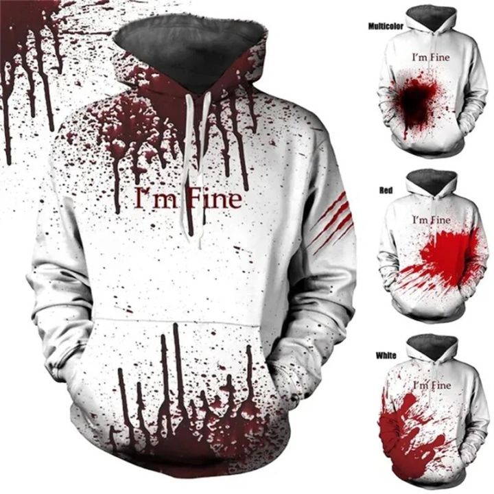 New Fashion MenWomens Halloween Funny 3D Casual Printed Hoodies Horror Bloody Hoodie Tops Cool High Quality Hooded Sweatshirt