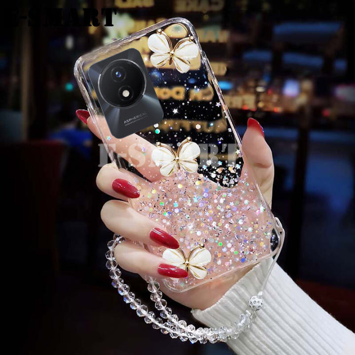 For%20VIVO%20Y02%20Case%20Shiny%20Ring%20Cases%20Glitter%20Soft%20Transparent%20Butterfly%20Casing%20for%20VIVOY02%20Back%20Cover%20+%20Free%20Crystal%20Chain%20-%20Image%203