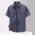 Stylish Solid Color Casual Half Sleeve Shirt with Double Pocket for Men.