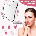 Gua Sha Facial Tool, Stainless Steel GuaSha Massage Tool Natural Universal Facial Silver Metal Gua Sha Board for SPA Acupuncture.