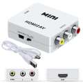 MINI HDMI to 3RCA CVBS Composite Video AV Converter Adapter TV PS3 VHS VCR DVD Black. 