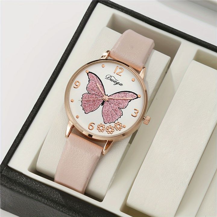 2pcs/set%20Women's%20Watch%20Butterfly%20Fashion%20Quartz%20Watch%20Analog%20PU%20Leather%20Wrist%20Watch%20&%20Rose%20Flower%20Bracelet,%20Valentines%20Gift%20For%20Her%20-%20Image%206