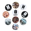 6pcs BTS batch/BTS batches/BTS pink batch/BTS Bangtan Brooch Pin For Clothes Backpack Decoration. 