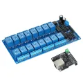 Ethernet Control Module LAN WAN Network Web Server IP TCP RJ45 Port + 16 Channel Relay Expansion Board for Arduino iOS Raspberry Pi 16 CHs Relay. 