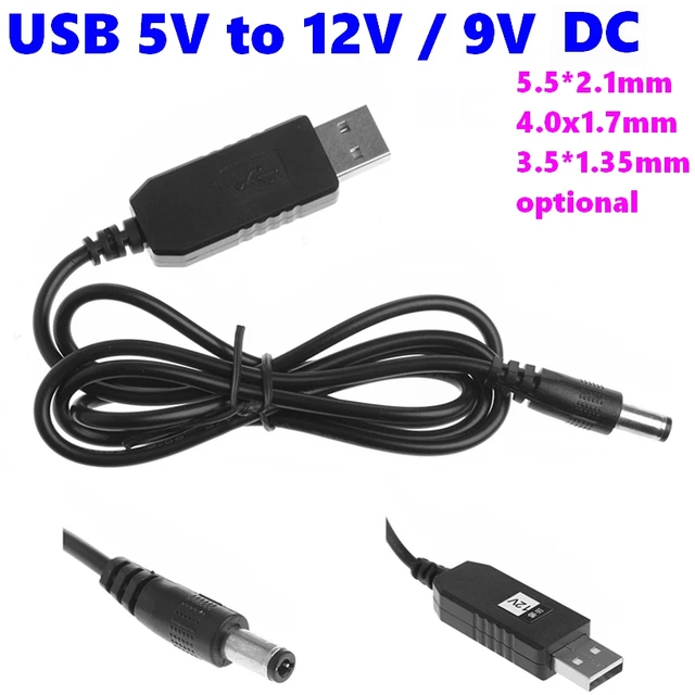 USB Converter DC 5V to 9V /12V USB Step-up Converter Cable + 3.5x1.35mm Connecter For Power Supply/Charger/Power Converter
