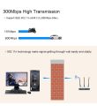 High-Speed 300Mbps Wireless USB WiFi Adapter 802.11n/g/b 2.4GHz with Antenna - New, Black.