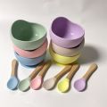 2 Pcs/Set Children's Silicone Bowl Spoon Baby Suction Cup Bowl for Kids Toddlers BPA Free Drop-proof Feeding Tableware with Spoon.
