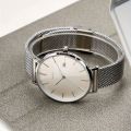 Women's Minimalist Quartz Watch Business Fashion Analog Calendar Stainless Steel Wrist Watch. 