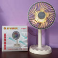 JYSUPER JY-2217 AC/DC Rechargeable 4000mAh Battery 12" Portable Desk Fan With Stylish RGB Lighting. 