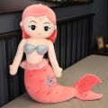 Kawaii Mermaid Plush Toys Beautiful Big Pink Mermaid Fish Soft Pillow Dolls Stuffed Toy for Kids Girls Baby Birthday Gifts Decor.