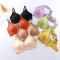 Shangpin Small Shoulder Strap Latex Underwear Women's Seamless Small Breasts Push up No Steel Ring Adjustable Sports Leisure Bra.