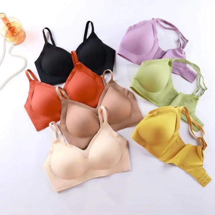Shangpin Small Shoulder Strap Latex Underwear Women's Seamless Small Breasts Push up No Steel Ring Adjustable Sports Leisure Bra