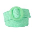 Beltox Women Straw Woven Elastic Wide Belt Solid Color with Matching Plastic Buckle.