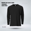 Mens Premium Blank Full Sleeve T-Shirt -Black. 