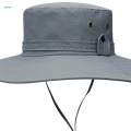 Wide Brim Bucket Hat Polyester Fisherman Visor for Vocation Outdoors Fishing Style A Light Gray. 