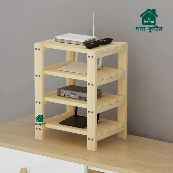 Wood Storage Rack Router Shelf Wireless WiFi Modem Shelf Model SRK001 ...